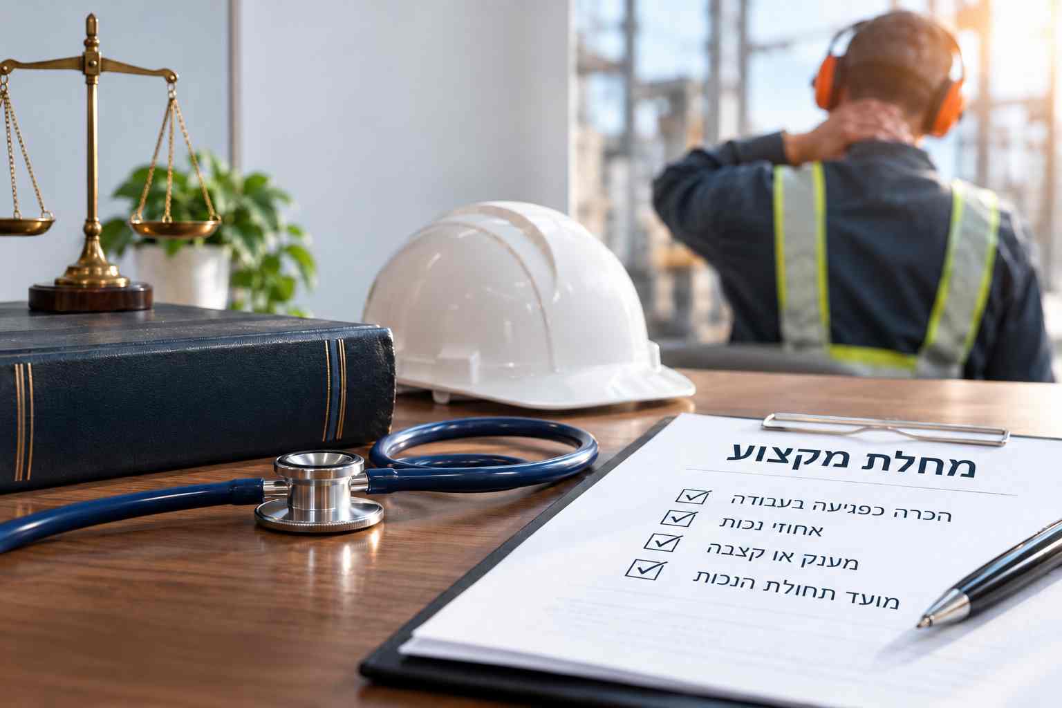 מחלת מקצוע – הכרה כפגיעה בעבודה, אחוזי נכות, מענק או קצבה ומועד תחולת הנכות, לצד עובד וציוד עבודה